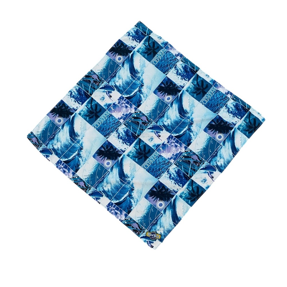 Hard Rock Hotel Pattaya Bandana Scarf Blue Patchwork 22*22